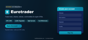 Eurotrader sign up page