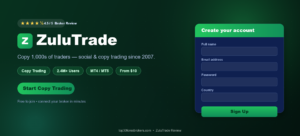 ZuluTrade sign up page