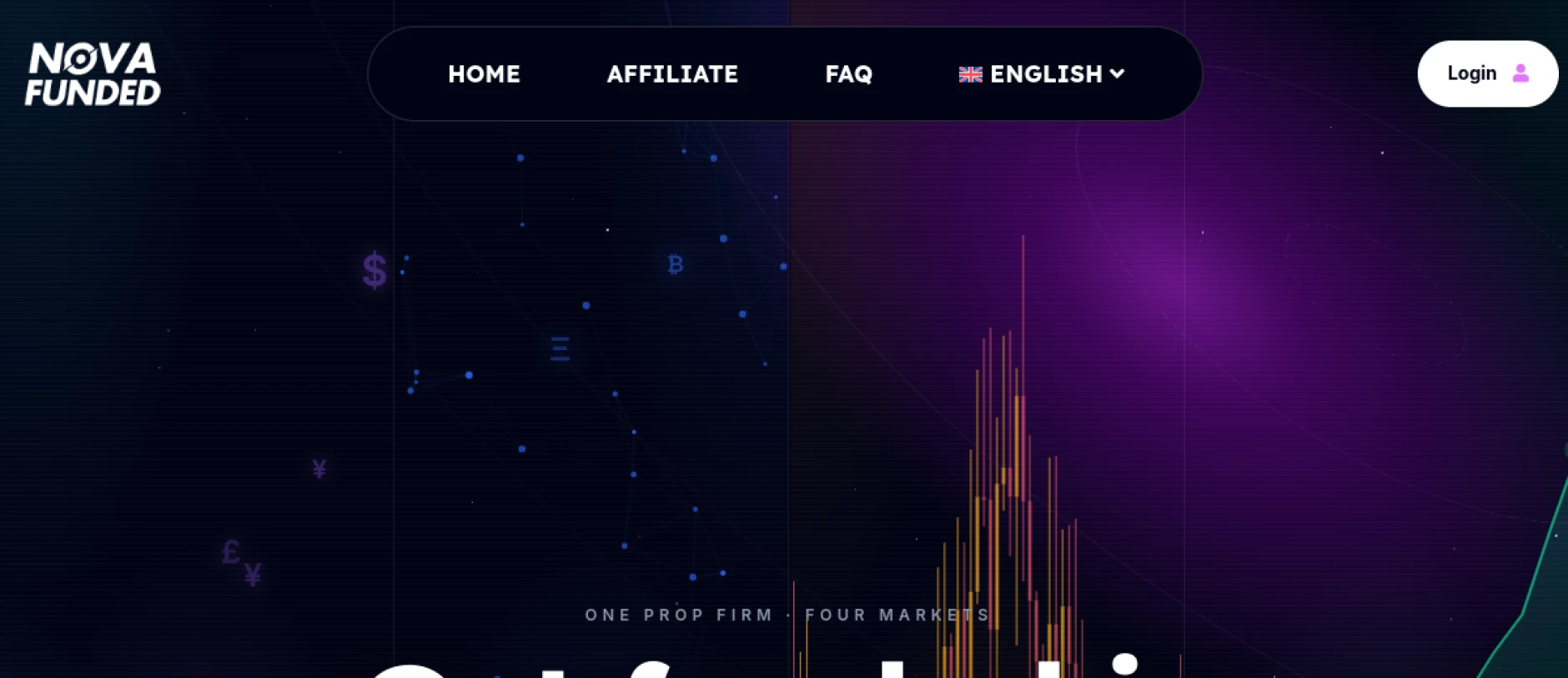 Nova Funded prop firm homepage